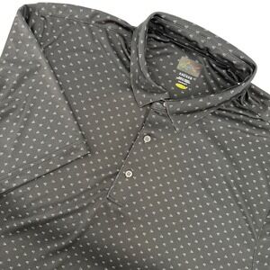 Greg Norman Golf Polo Shirt XXL Black Geometric Print PlayDry Technical Stretch